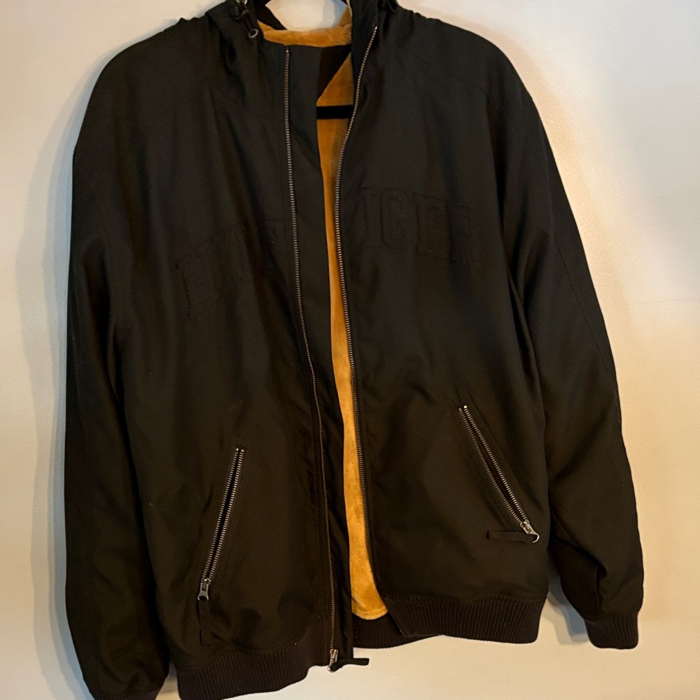 Tommy Hilfiger Black Bomber Jacket with Gold Interior